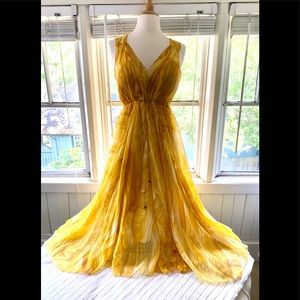 Yellow Chiffon Dian Von Furstenburg dress